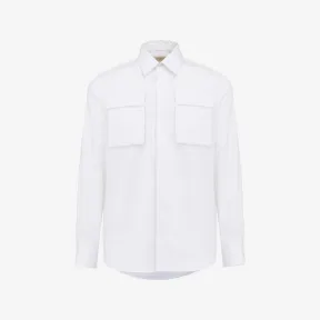 亚历山大麦昆/Alexander McQueen 男士白色军装口袋衬衫 750124QVN799000 