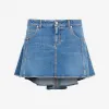 亚历山大麦昆/Alexander McQueen 女士Kickback牛仔半裙水洗石色 754745QMACH4164
