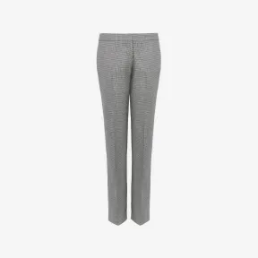 亚历山大麦昆/Alexander McQueen 女式黑色/象牙色低腰长烟管裤 756019QZAJJ1080 