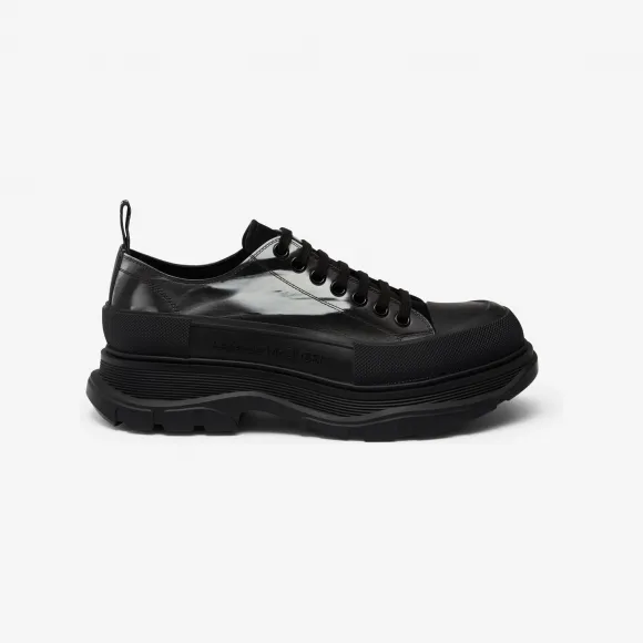 亚历山大麦昆/Alexander McQueen 男士Tread Slick系带鞋黑色/白色 756490WIATP1070