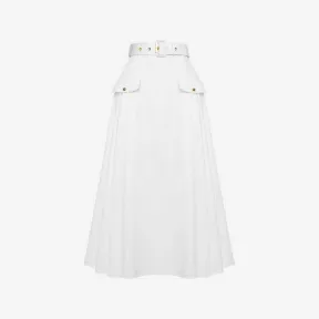 亚历山大麦昆/Alexander McQueen 女式亮白色军装喇叭裙 757263QAAAY9000 