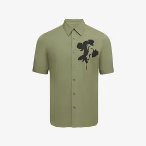 亚历山大麦昆/Alexander McQueen 男士卡其色短袖兰花衬衫 758870QVZ400904 758870QVZ400904