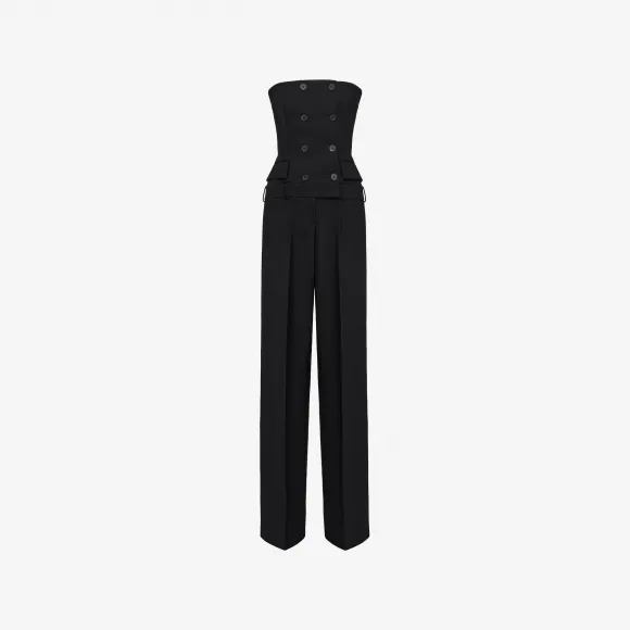 亚历山大麦昆/Alexander McQueen 女士精裁连身装黑色 768753QJADX1000
