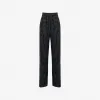 亚历山大麦昆/Alexander McQueen 女士双褶阔腿裤黑色/象牙色 769123QJADN1080