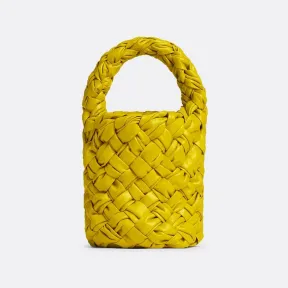 葆蝶家/Bottega Veneta 花粉黄 牛皮革 女士 迷你kalimero水桶包 717177VA9A67341