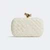 葆蝶家/Bottega Veneta 骨米色 牛皮革 女士 knot晚装包 717622V2H419233