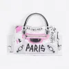 巴黎世家/Balenciaga 黑色 / 白色 / 粉色 Classic Mini City Graffiti肩背包 45472588ja