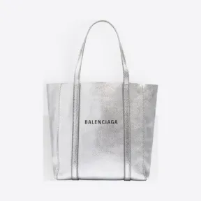 巴黎世家/Balenciaga 杏仁灰 加小号金属光泽日常手提袋 45441794wg
