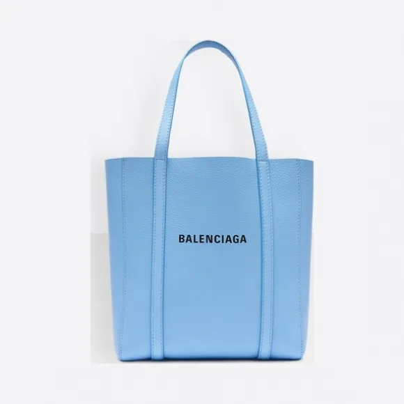 巴黎世家/Balenciaga 女士 BABY BLUE/BLACK 超小号Everyday手提袋 | Balenciaga 551815-D6W2N-4860