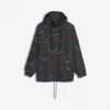 巴黎世家/Balenciaga 女士 黑色 / 多彩色 满饰品牌标识雨衣 | Balenciaga 571266-TEL17-2771