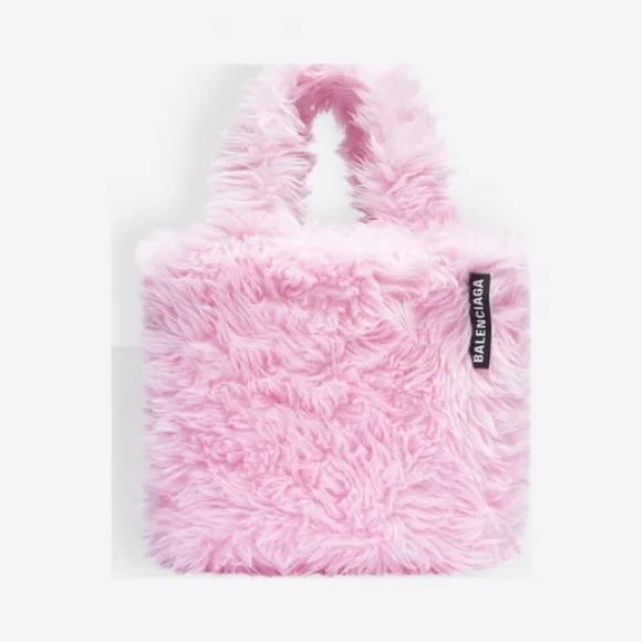 巴黎世家/Balenciaga PALE PINK Everyday超小号人造皮草手提袋 45472632bu