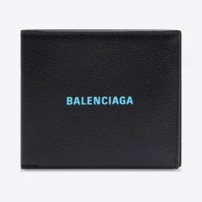 巴黎世家/Balenciaga 男士黑色现金方形折叠零钱包 5943151IZI31064
