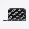 巴黎世家/Balenciaga 黑色反光印花光面光滑小牛皮男士现金卡包 61691123V731090