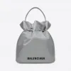 巴黎世家/Balenciaga 女士 Wheel 小号抽绳灰色水桶包 655011H854N1160
