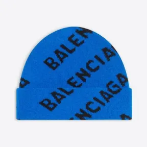 巴黎世家/Balenciaga 蓝色通体徽标无檐小便帽 659643T15673964