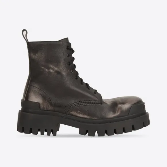 巴黎世家/Balenciaga 男士 Strike 20 毫米黑色短靴 670633WBCP11000
