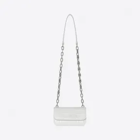 巴黎世家/Balenciaga 女士 Gossip Xs 白色链条鳄鱼压纹包 67986323EDY9016