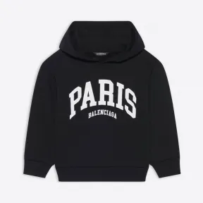 巴黎世家/Balenciaga 童装 - Cities Paris 黑色连帽衫 682019TLVD21070