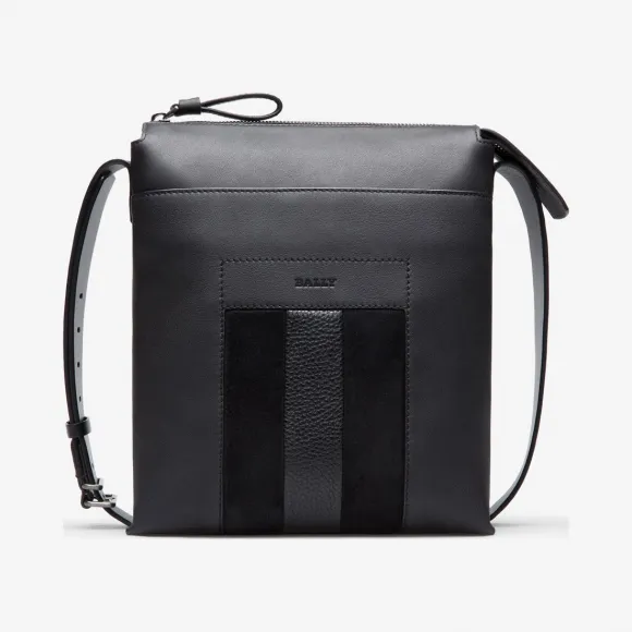 巴利/Bally 炭灰色皮革邮差包 6205124