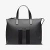 巴利/Bally 炭灰色皮革 Bally 条纹商务包 6207691