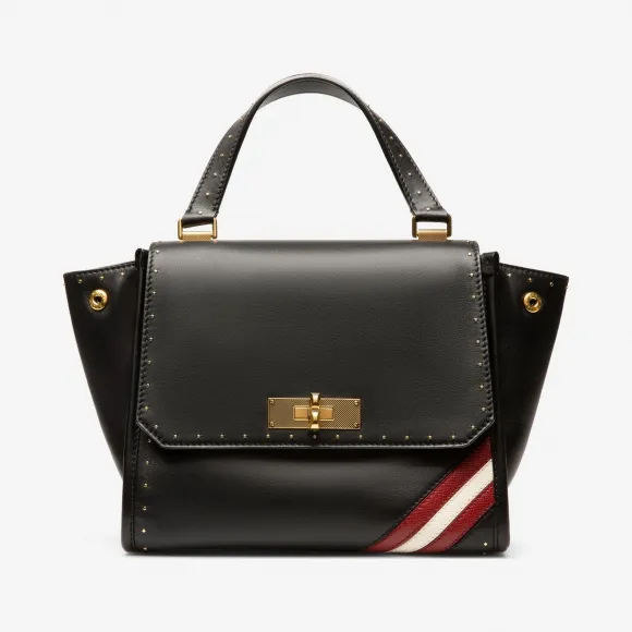 巴利/Bally 黑色光面小牛皮小号手柄包 6227172