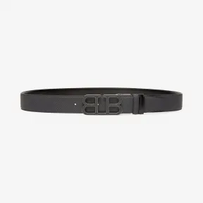 巴利/Bally 男士灰色可调节双面压纹牛皮腰带 6232288