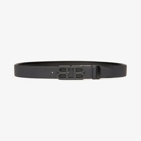 巴利/Bally 男士灰色可调节双面压纹牛皮腰带 6232288