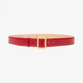 巴利/Bally 女士红色纯色小牛皮固定长度腰带 6233234