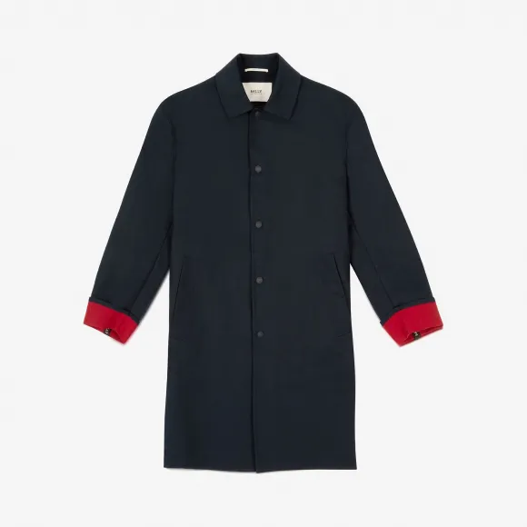 巴利/Bally 海军蓝风雨衣式混纺棉外套 6233470