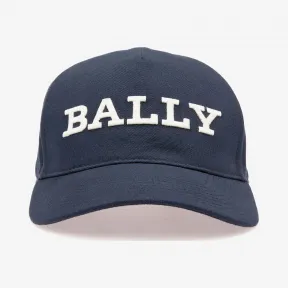 巴利/Bally 男士海军蓝纯棉棱纹平布棒球帽 6233607