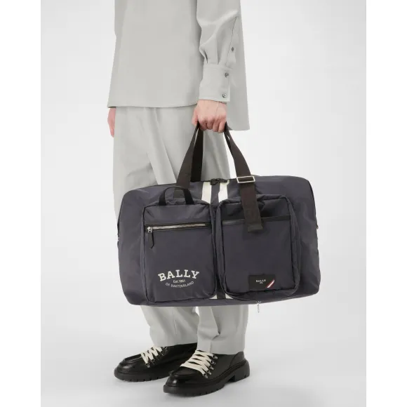 巴利/Bally 男士海军蓝 Fesder 尼龙周末包 6300009