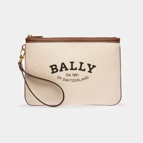 巴利/Bally 女士 Certhe 自然色和棕色织物手拿包 6301933
