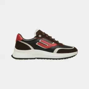 巴利/Bally 男士 Demmy 皮革运动鞋，乌木棕色、丹蒂白色和黑色 6302767