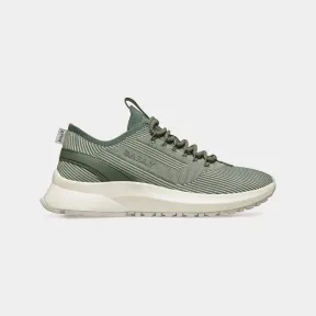 巴利/Bally 男士 Dean 皮革、织物和涤纶运动鞋，采用 Denty White 和 Sage 6302848