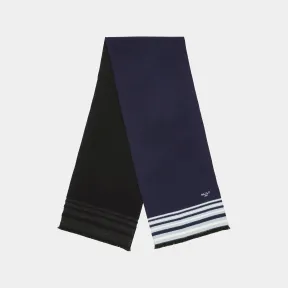 巴利/Bally 男士海军蓝条纹图案羊毛围巾 6303260