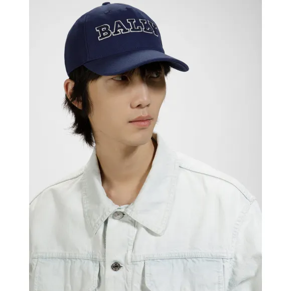 巴利/Bally 男士荧光蓝色棉质棒球帽 6303580