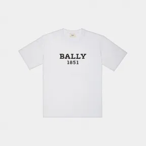 巴利/Bally 男士 Bally 1851 T 恤白色有机棉 T 恤 6303587