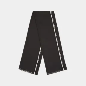 巴利/Bally 男士黑色提花围巾 6303901