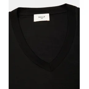 巴利/Bally 女式莱赛尔 T 恤黑色莱赛尔 T 恤 6303905