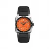 柏莱士/Bell&ross Instruments 系列 42MM 磨砂和抛光精钢 自动机械机芯 男表 BR0392-D-O-ST-SRB