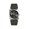 柏莱士/Bell&ross Instruments 系列 42MM 磨砂-抛光精钢 自动机械机芯 男表 BR0392-GC3-ST-SCA