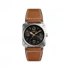 柏莱士/Bell&ross Instruments 系列 42MM 磨砂与抛光精钢 自动机械机芯 男表 BR0392-GH-ST-SCA