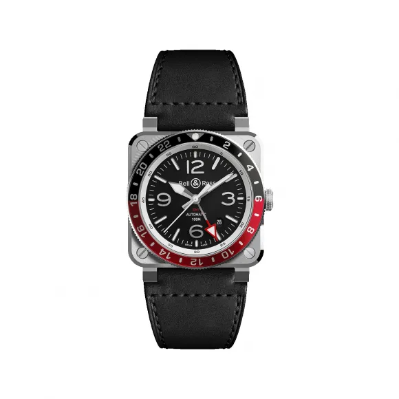 柏莱士/Bell&ross Instruments 系列 42MM 磨砂和抛光精钢 自动机械机芯 男表 BR0393-BL-ST-SCA