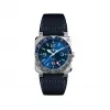 柏莱士/Bell&ross 42 MM 缎面打磨及抛光不锈钢 自动机械机芯 男表 BR0393-BLU-ST-SCA