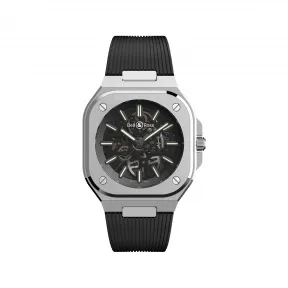 柏莱士/Bell&ross Instruments 系列 40MM 磨砂与抛光精钢 自动机械机芯 男表 BR05A-BL-SK-ST-SRB