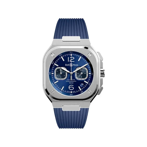 柏莱士/Bell&ross Instruments 系列 42MM 磨砂和抛光精钢 自动机械机芯 男表 BR05C-BU-ST-SRB