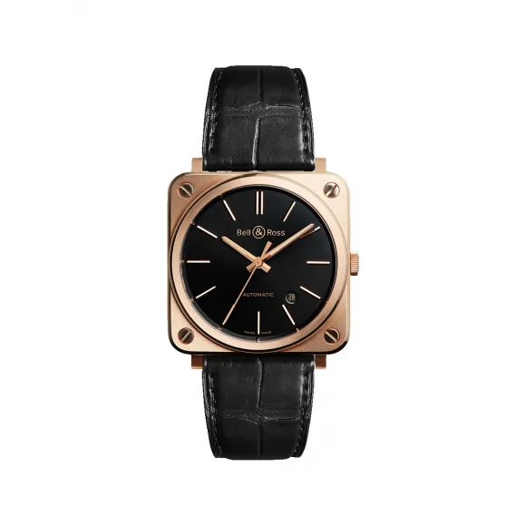 柏莱士/Bell&ross Instruments 系列 39MM 经过抛光和缎光处理的不锈钢 自动机械机芯 男表 BRS92-BL-PG-SCR