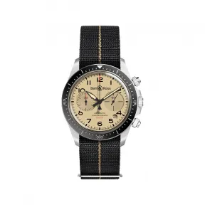 柏莱士/Bell&ross vintage 系列 41MM 磨砂抛光精钢 自动机械机芯 男表 BRV294-BEI-ST-SF