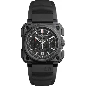 柏莱士/Bell&ross 45 MM Carbone forgé®、5级钛金属、陶瓷搭配橡胶嵌饰 自动机械机芯 BRX1-CE-CF-BLACK