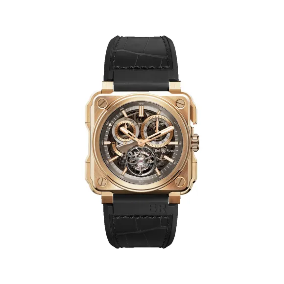 柏莱士/Bell&ross Experimental 系列 45MM 18K 玫瑰金 手动机械机芯 男表 BRX1-CHTB-PG